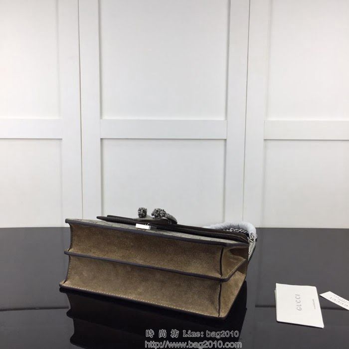 GUCCI古馳 新款 專櫃品質 原單 400249 啡Pvc配牛皮 鏈條 單肩斜挎包HY1459